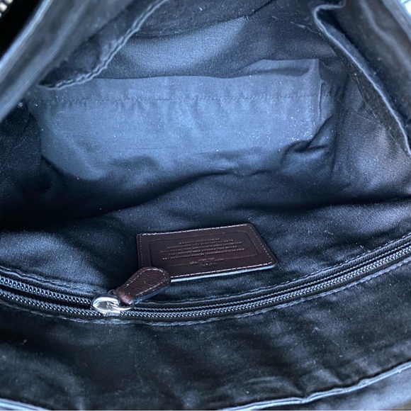 Coach Messenger Bag Mahogany Brown Leather with Woven Crossbody Strap - Picture 11 of 13